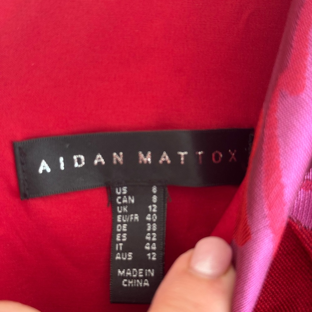 Aidan Mattox Red and Pink maxi Dress - Picture 9 of 10